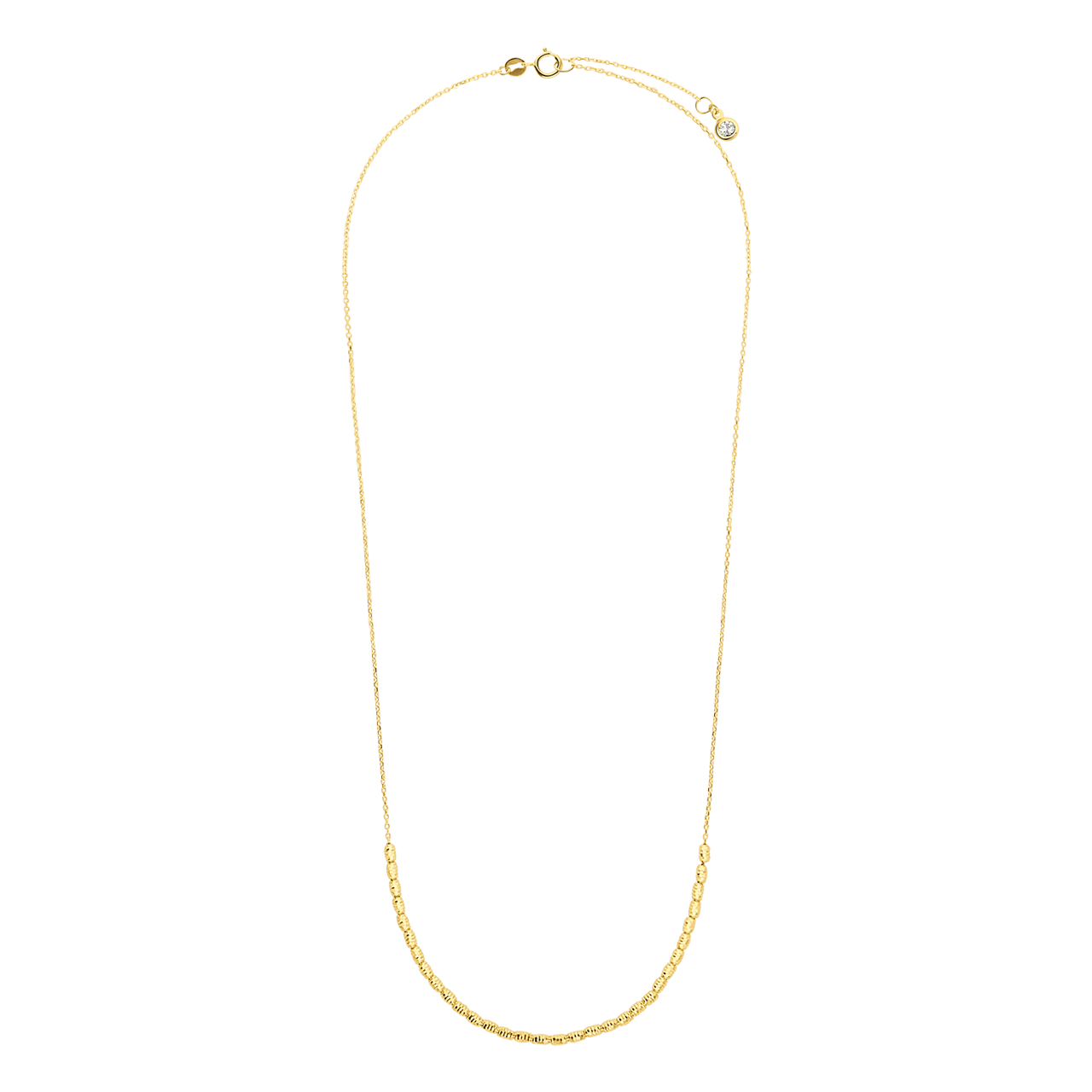 14 Karat Gelbgold Halskette mit Diamantschliff