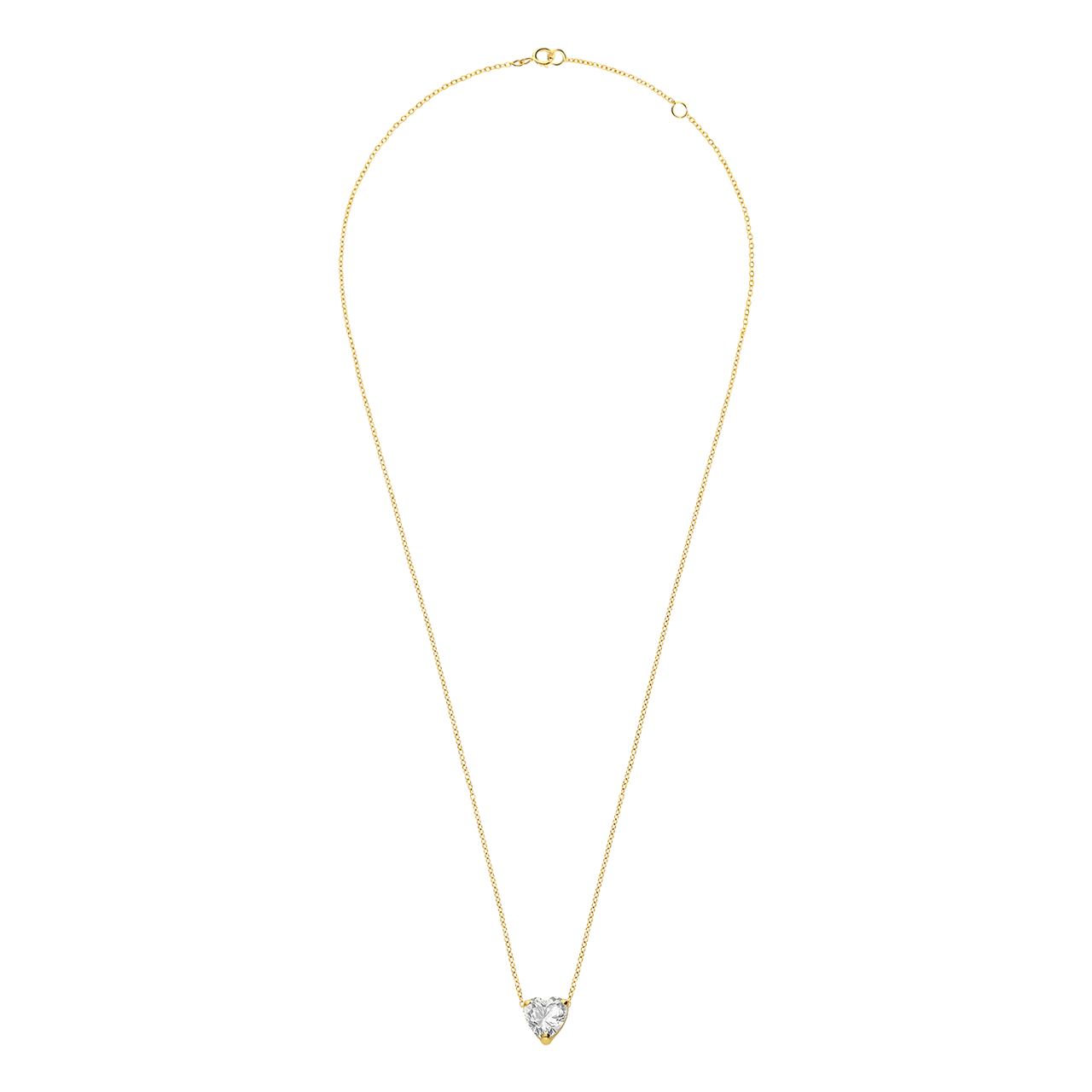 Halskette aus 585er Gelbgold, mit Zirkonia, Herz