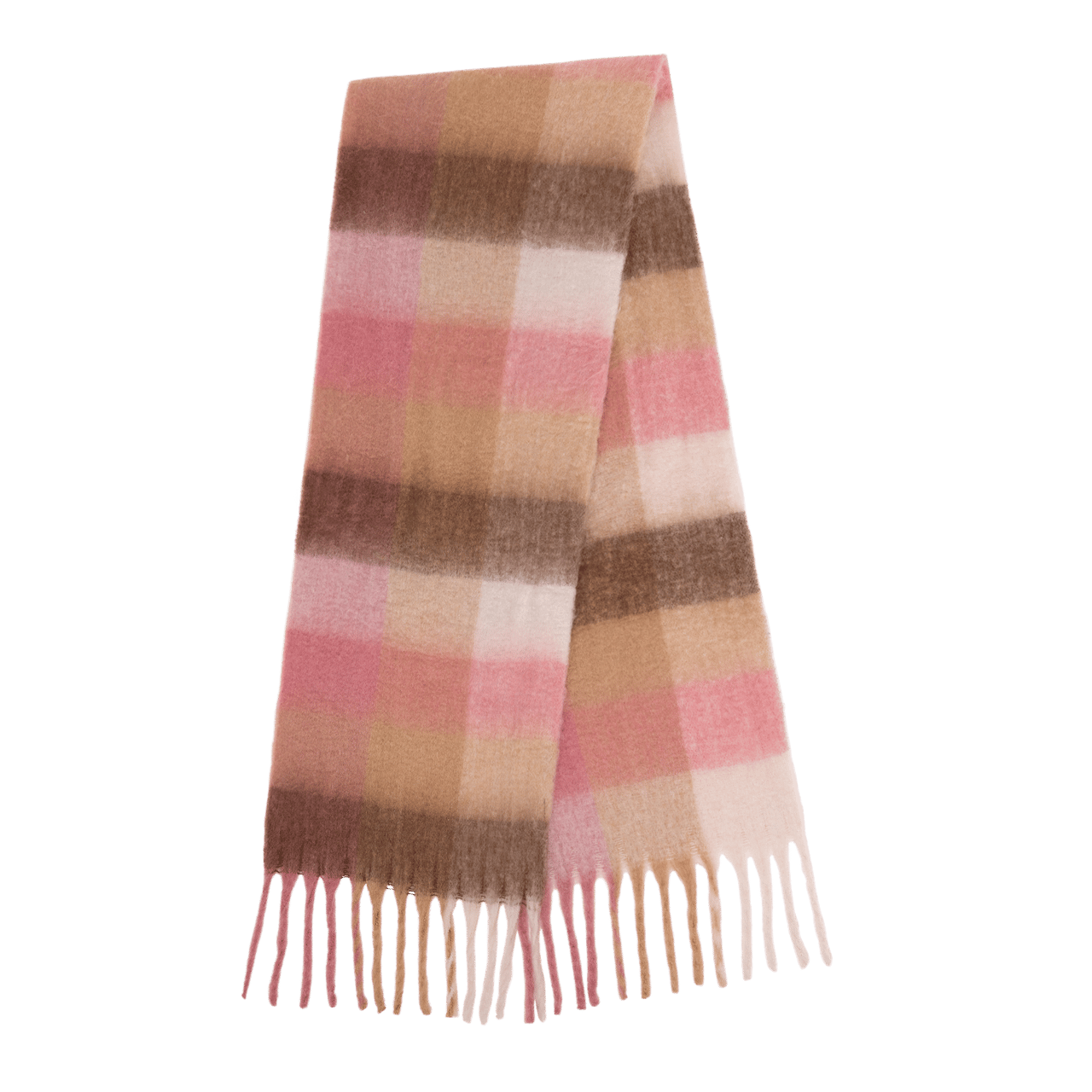 Bruin met roze sjaal