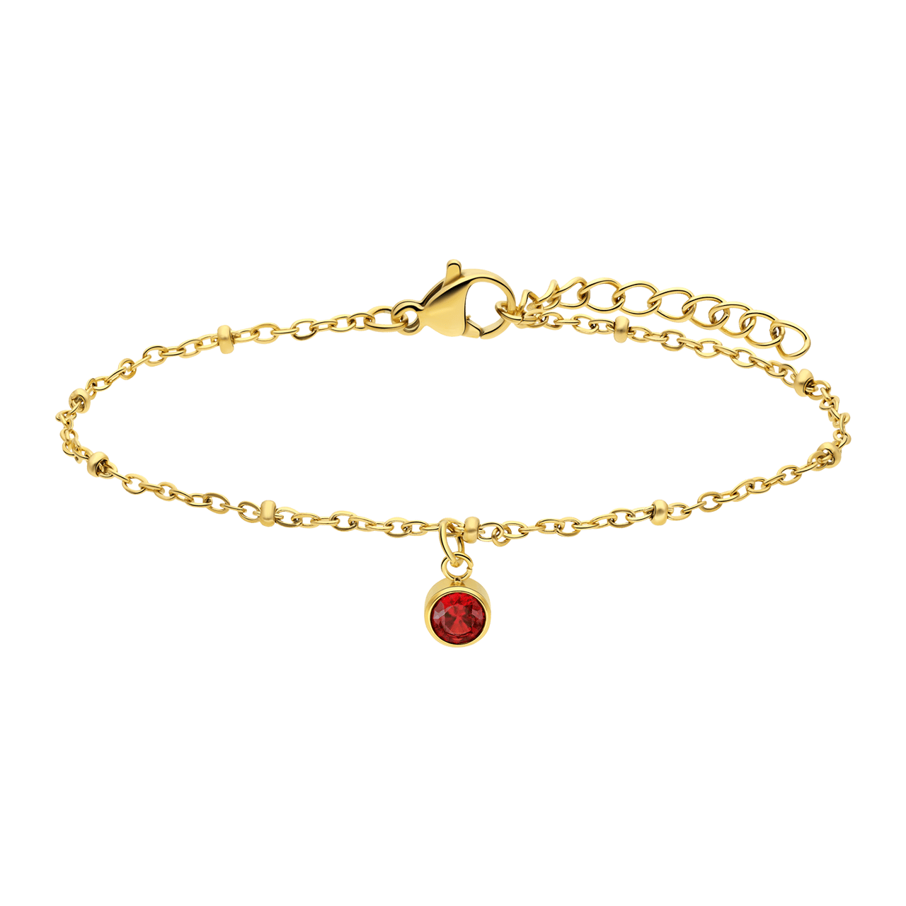 Stalen goldplated fantasiearmband met geboortesteen Januari voor dames