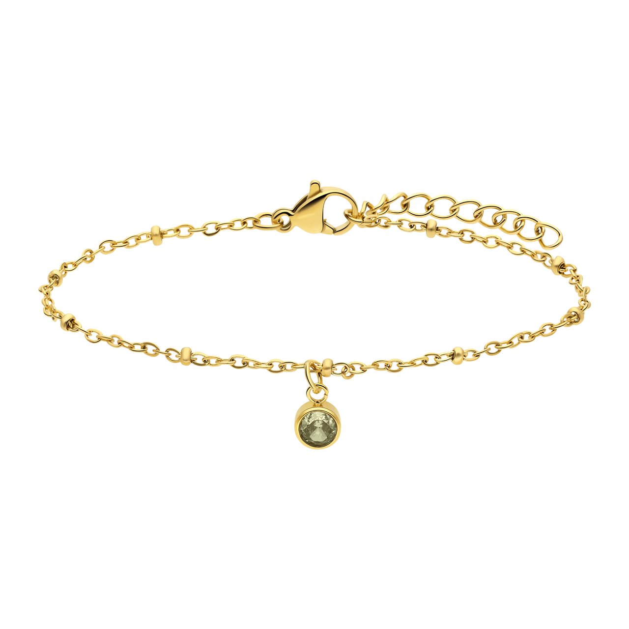 Stainless steel goldplated fantasiearmband met geboortesteen November voor dames