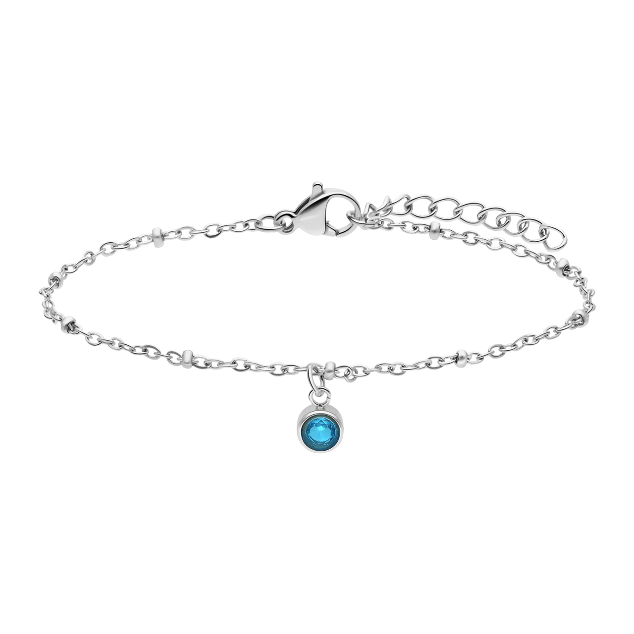 Stainless steel armband geboortesteen maart