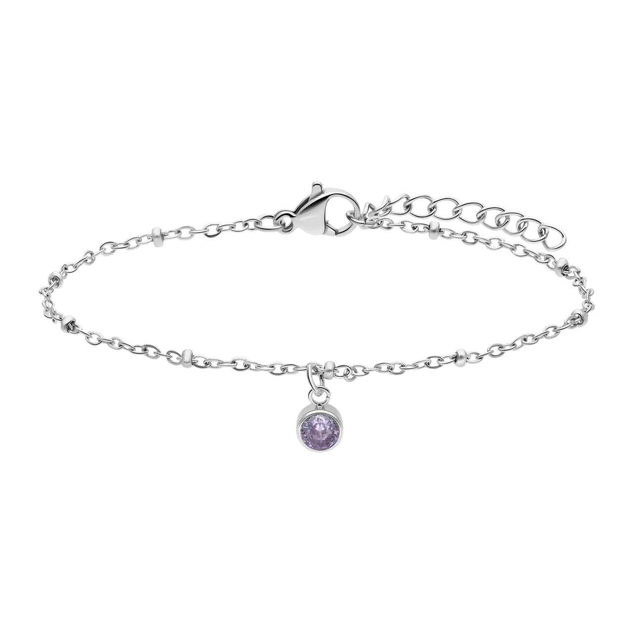 Stainless steel armband geboortesteen april