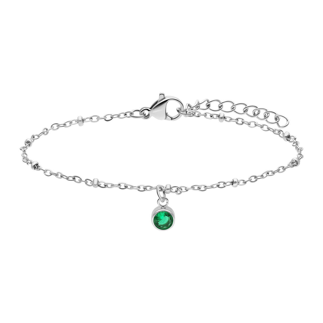 Stainless steel armband geboortesteen mei