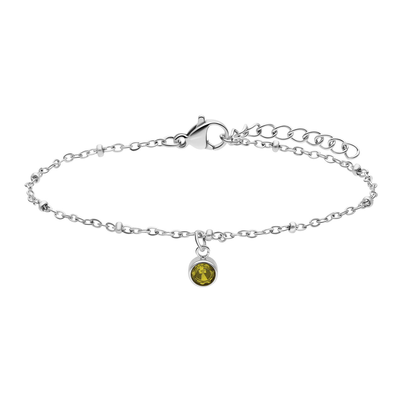 Stalen armband geboortesteen augustus