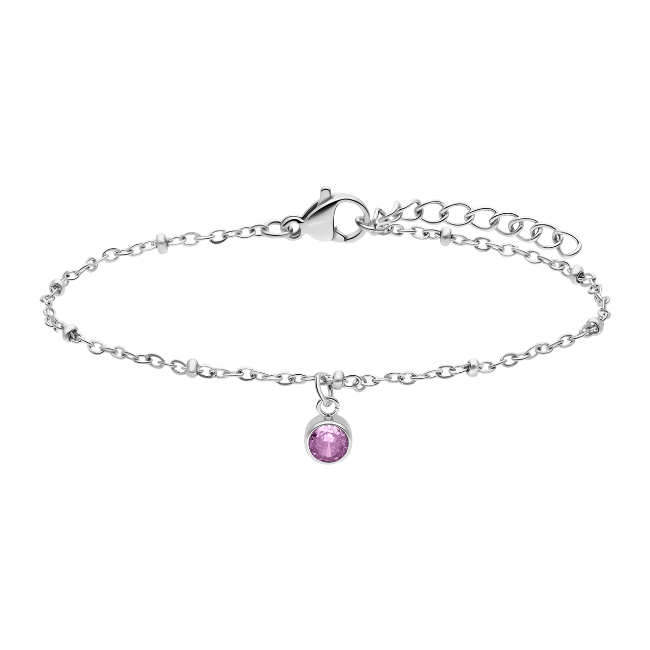 Stainless steel armband geboortesteen oktober