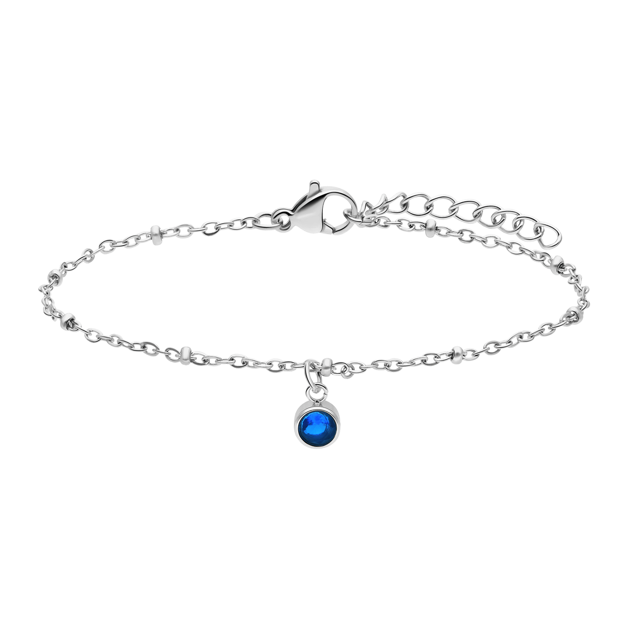 Armband aus Edelstahl, mit Geburtsstein, Dezember