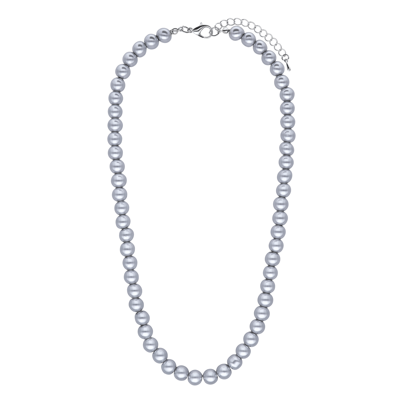 Grijze bijoux ketting met immitatieparels