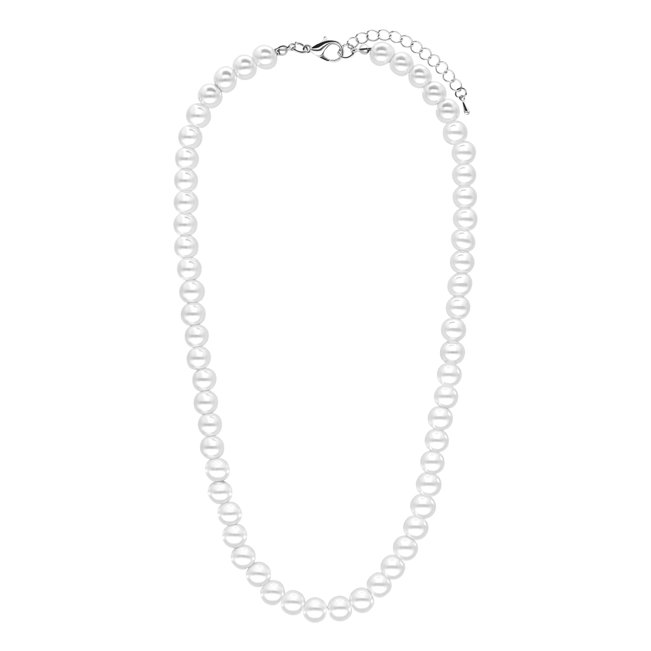 Witte bijoux ketting met immitatieparels