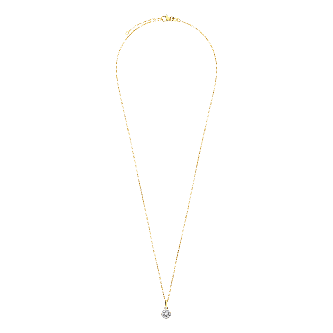 14 Karat Gelbgoldkette mit 10 Diamanten 0,05ct