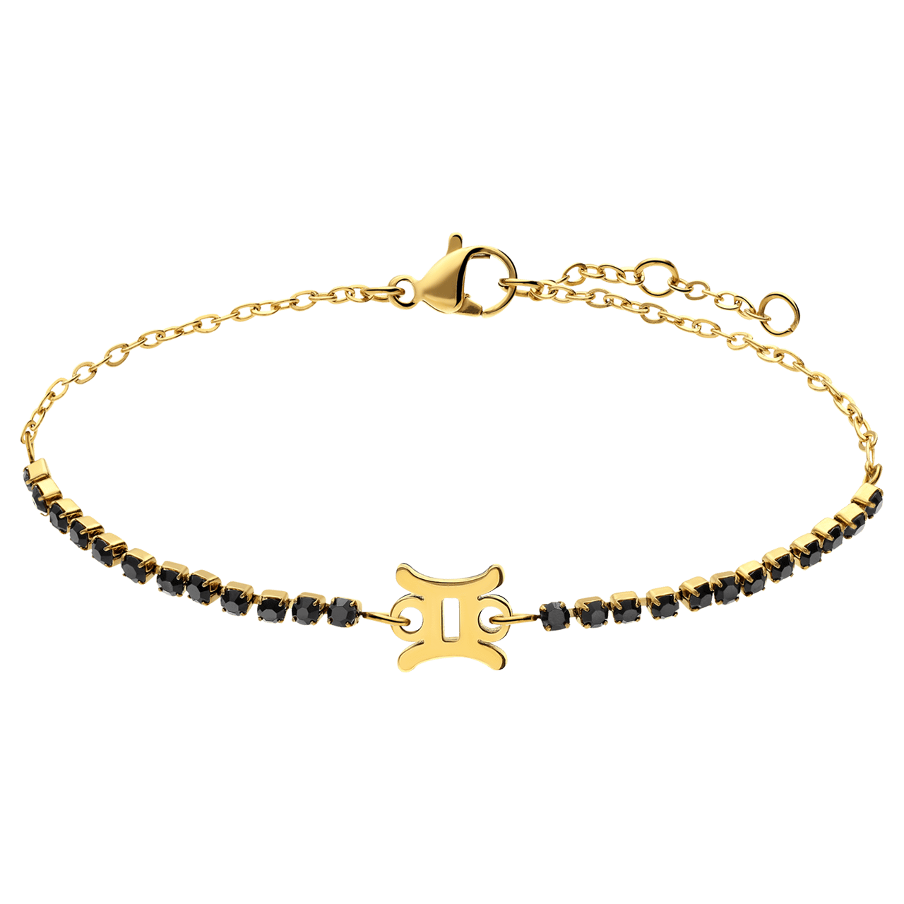Stainless steel goldplated tennis armband Tweelingen/Gemini