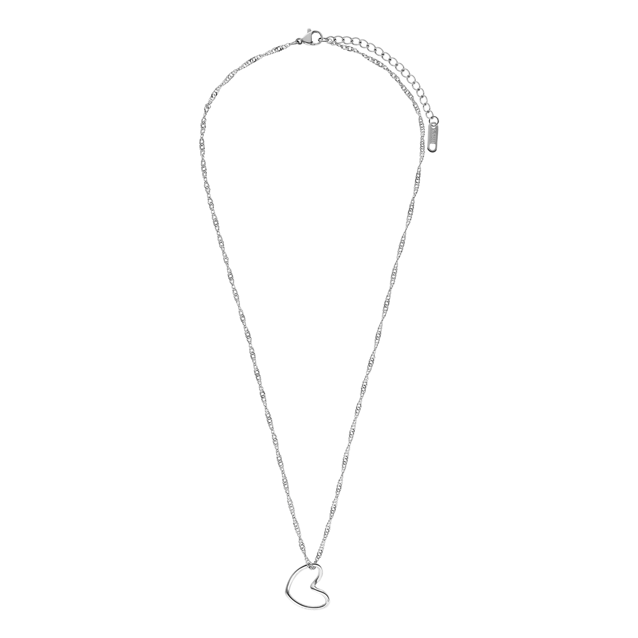 Stainless steel ketting met hart in box