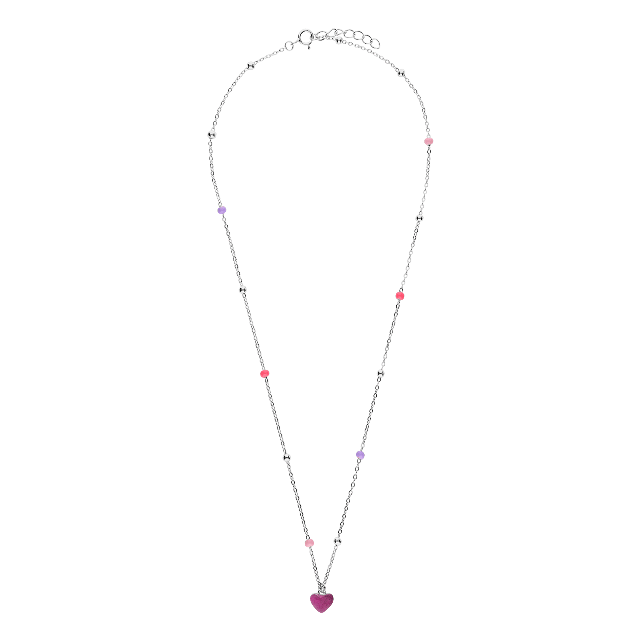 Halskette aus 925er Silber mit rosa Herz