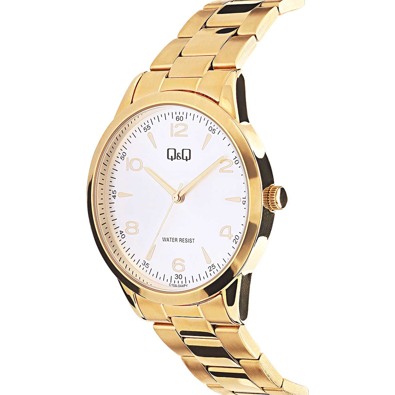 Q&Q goudkleurig stainless steel herenhorloge C10A-044PY
