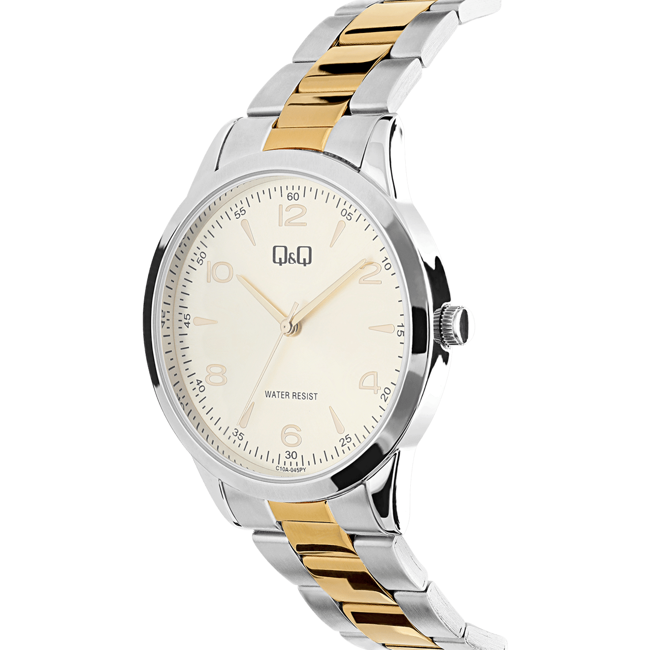 Q&Q Bicolor stainless steel herenhorloge C10A-045PY