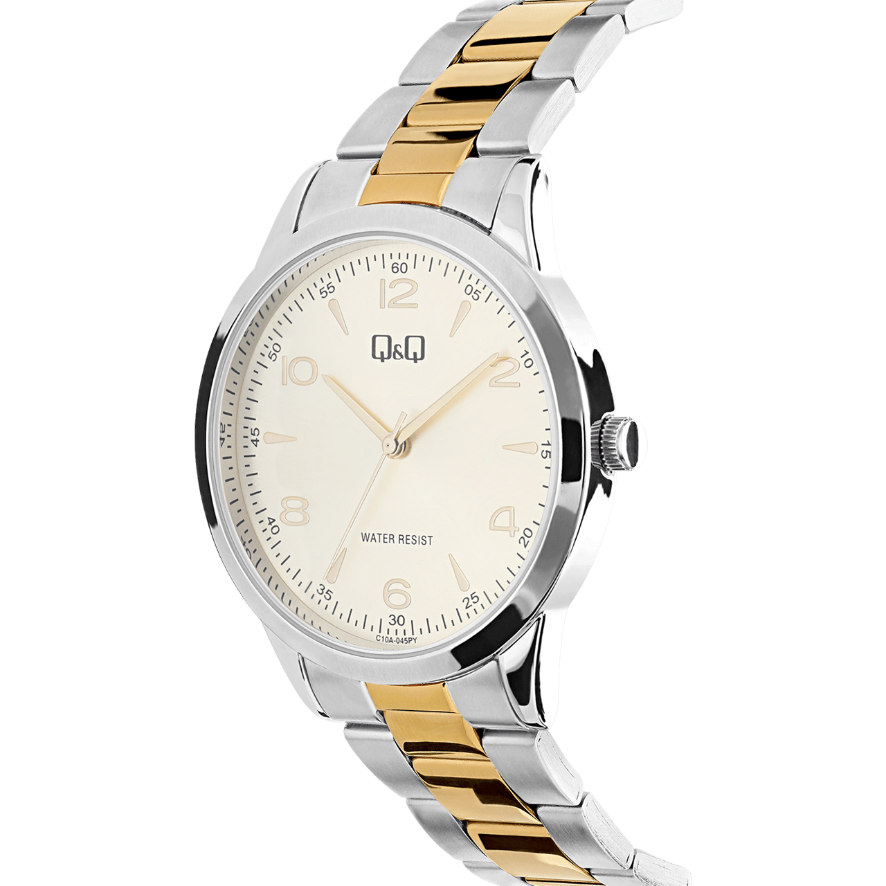 Q&Q Bicolor stalen herenhorloge C10A-045PY