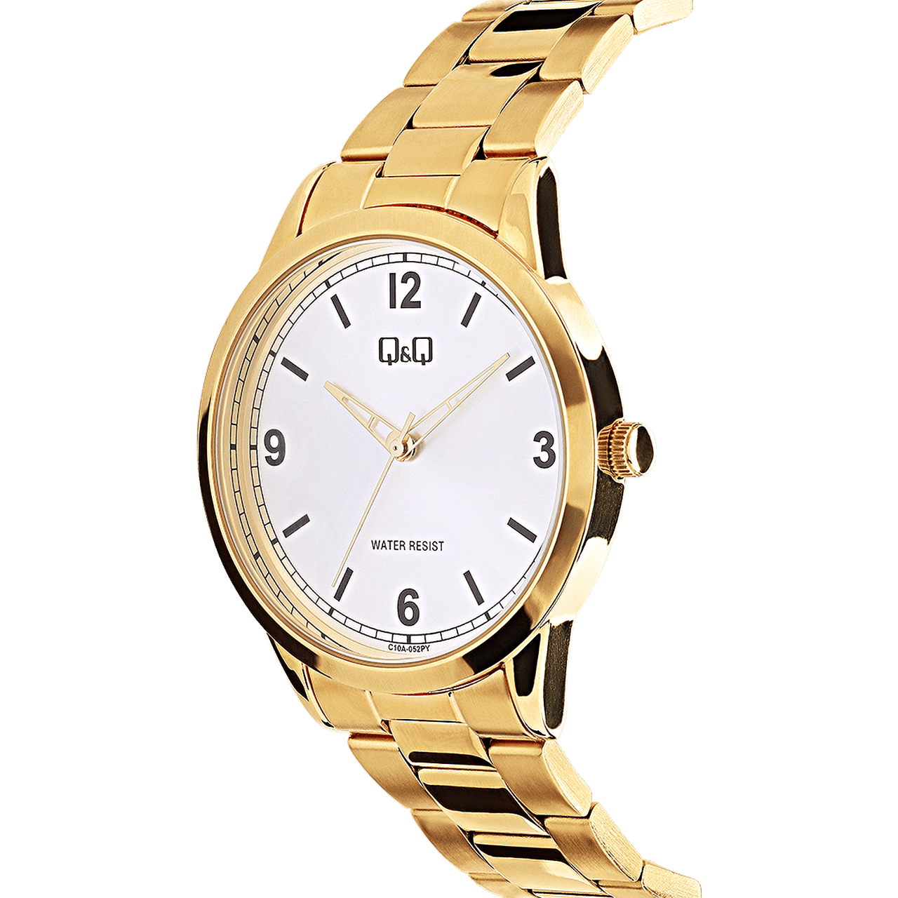 Q&Q goudkleurig stainless steel herenhorloge C10A-052PY