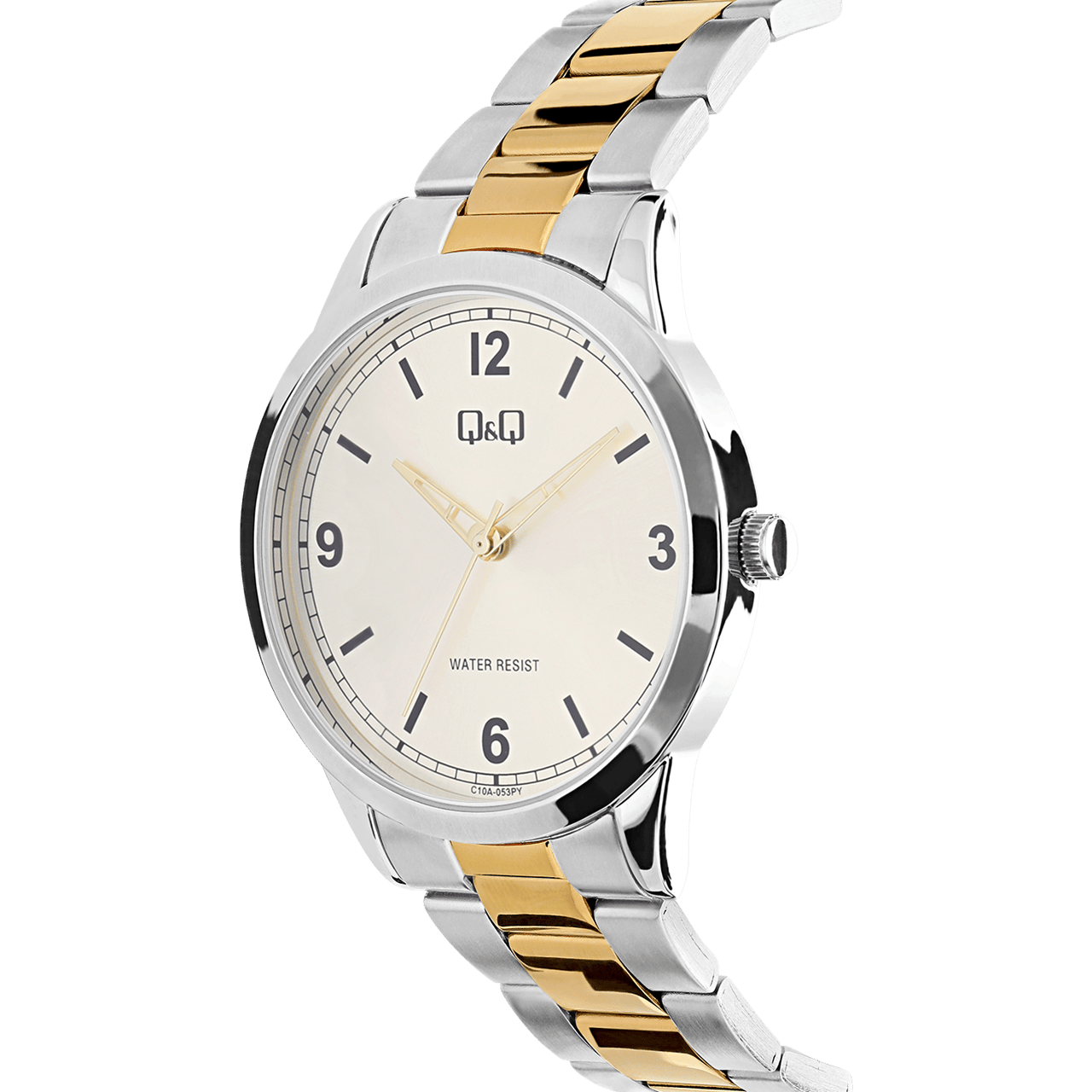 Q&Q Bicolor stalen herenhorloge C10A-053PY