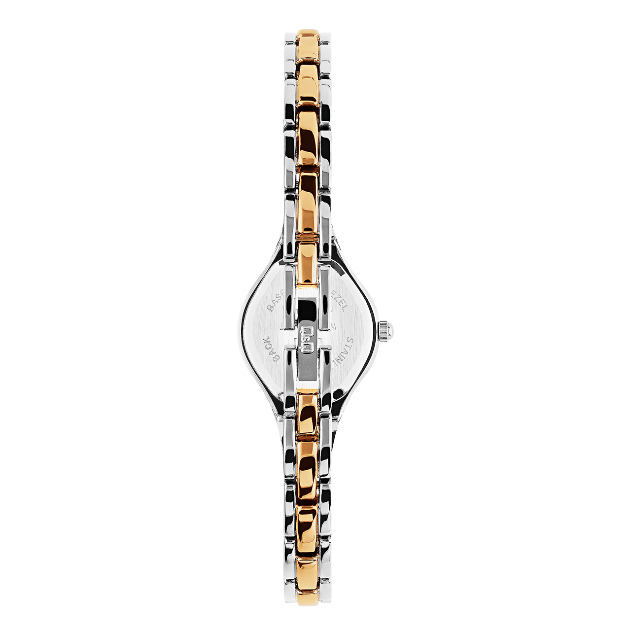 Q&Q Damenarmbanduhr aus zweifarbigem Edelstahl F13A-003PY