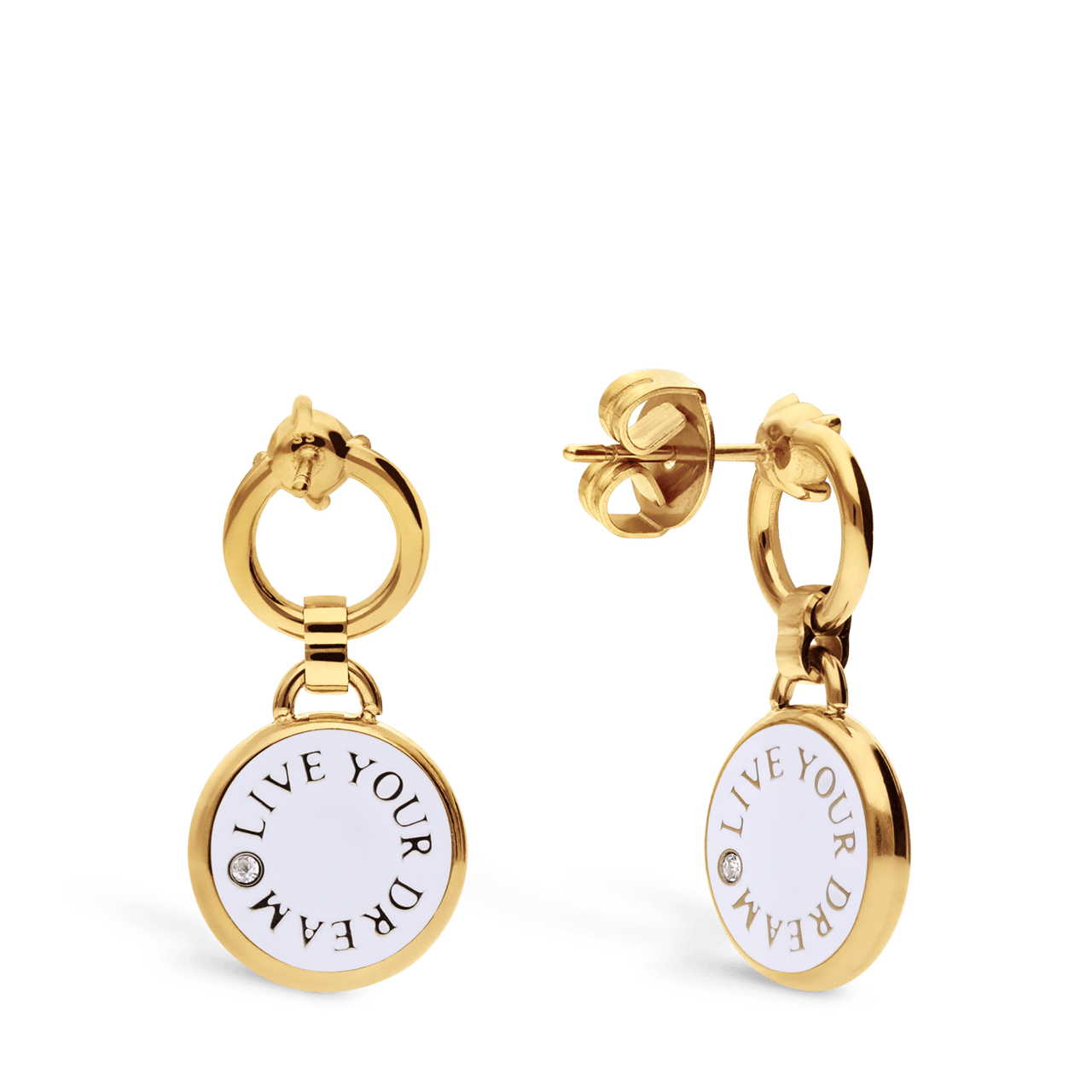 Guess stalen goldplated oorbellen DREAMING GUESS