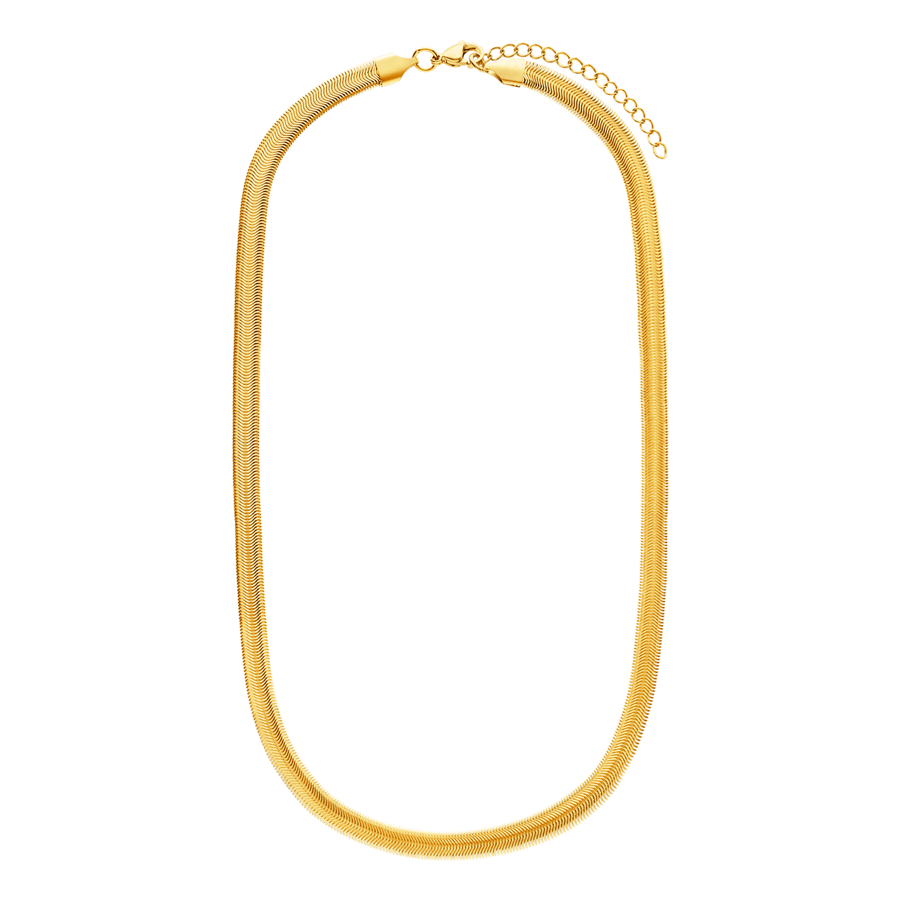 Camille stainless steel goldplated ketting met platte schakel voor dames