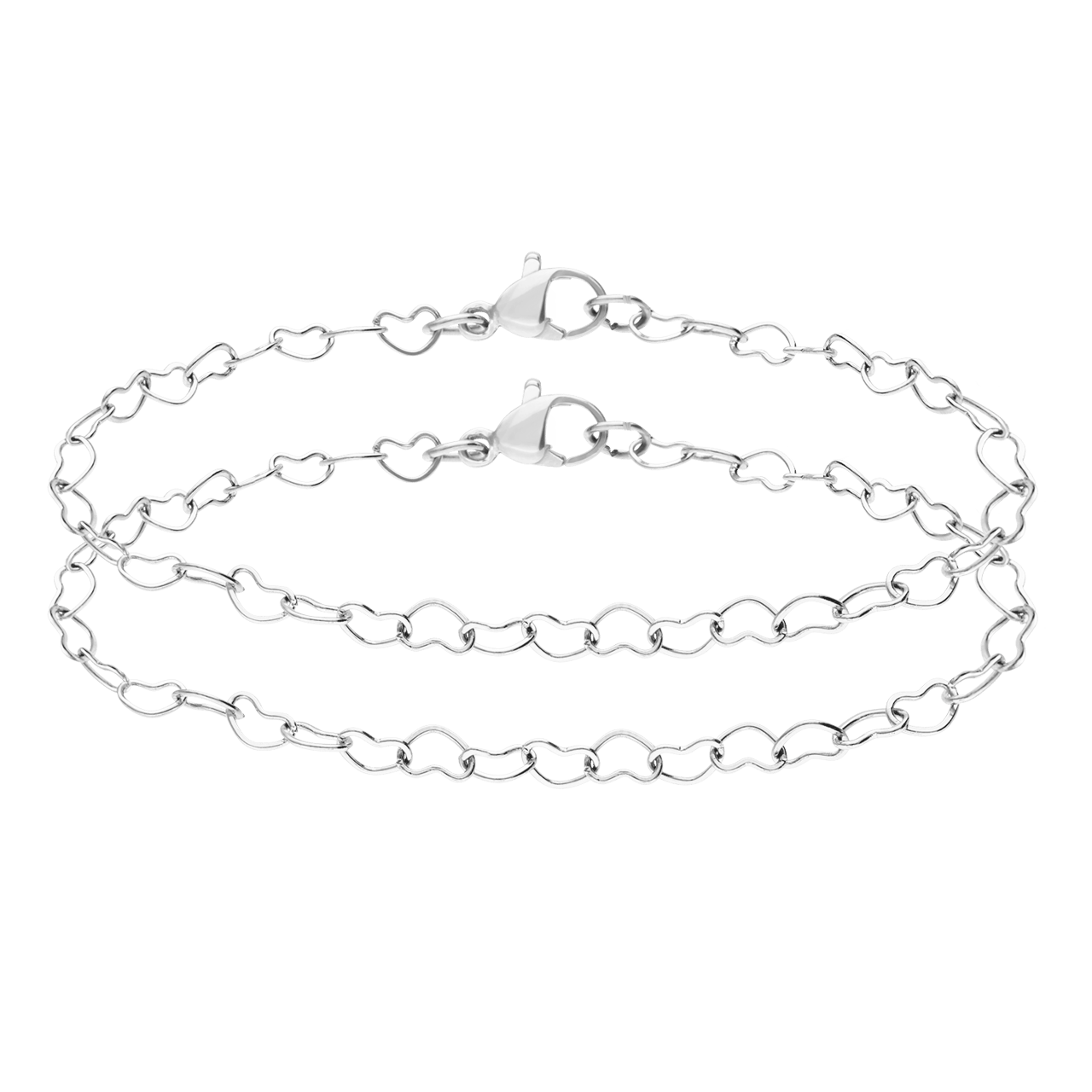 Stainless steel armbanden Moeder/Dochter hart