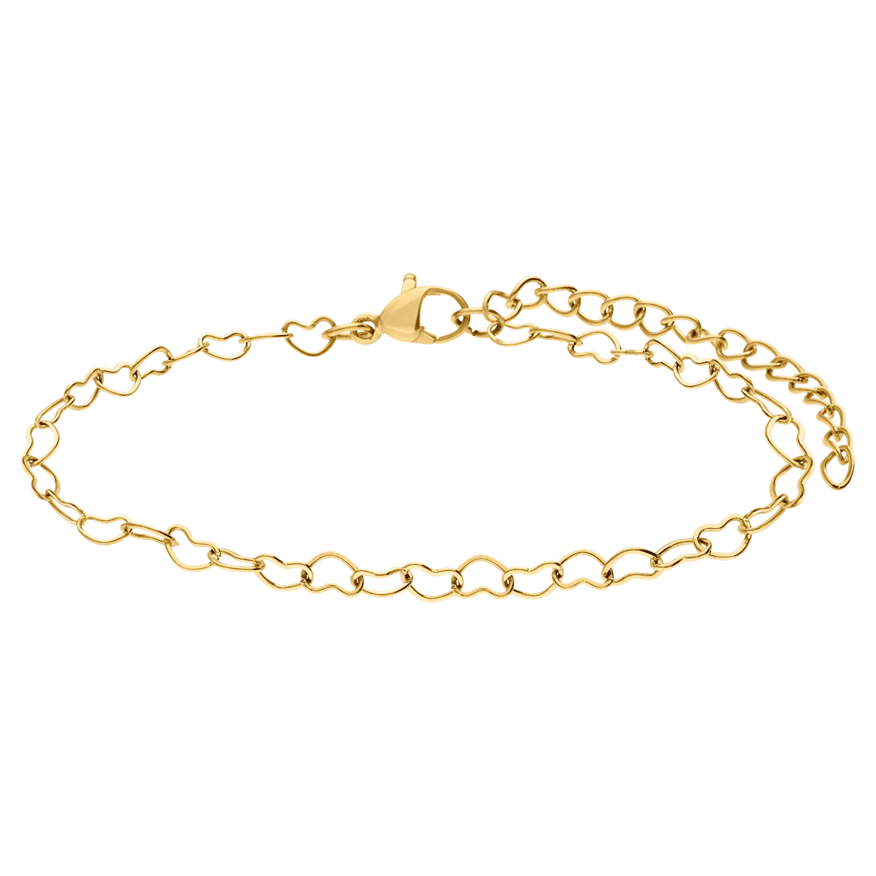 Stainless steel goldplated armbanden set hart voor dames