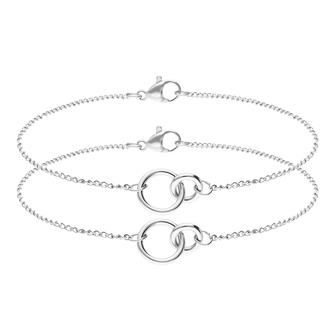 Stainless steel armbanden Moeder/Dochter 2 cirkels