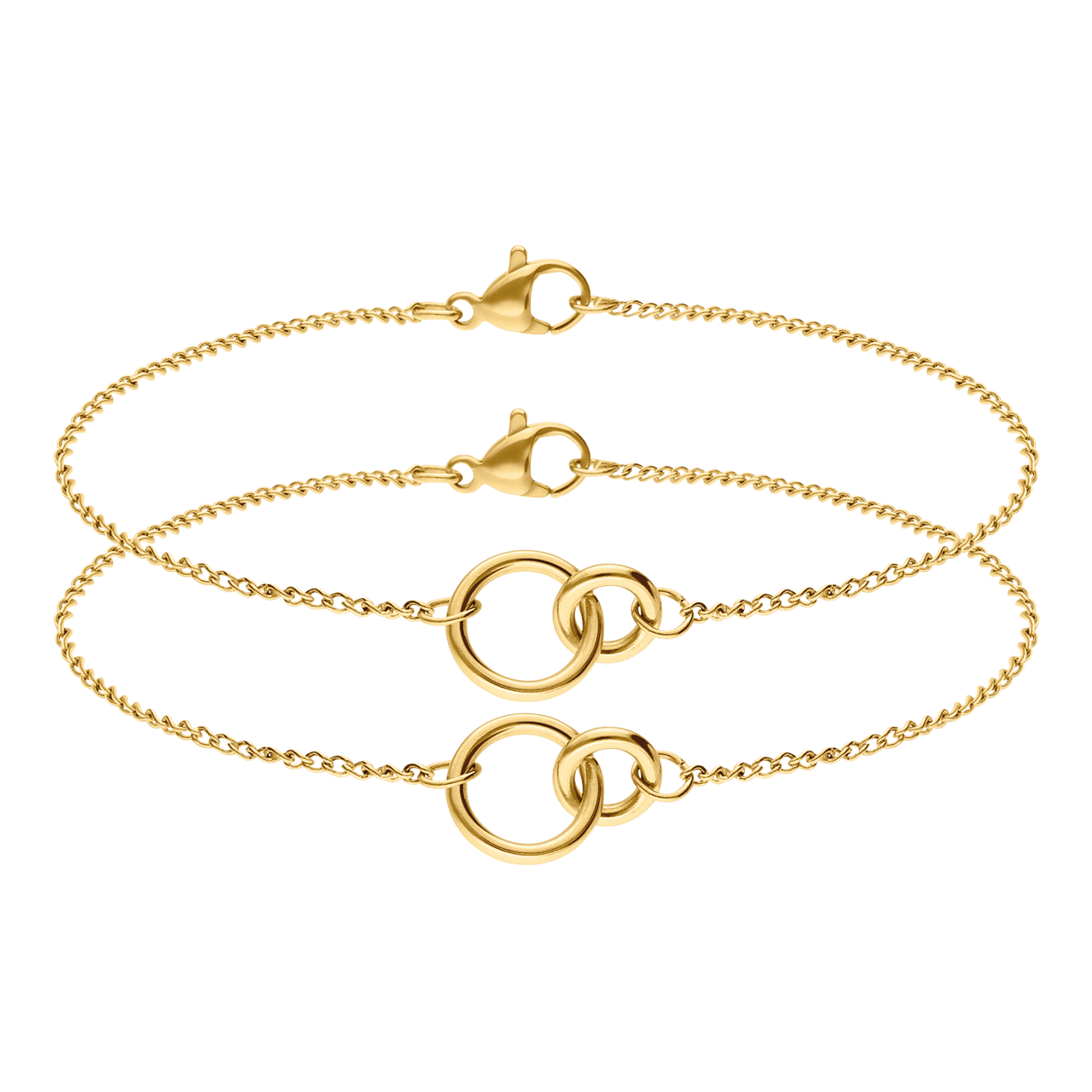 Stainless steel goldplated armbanden set voor dames