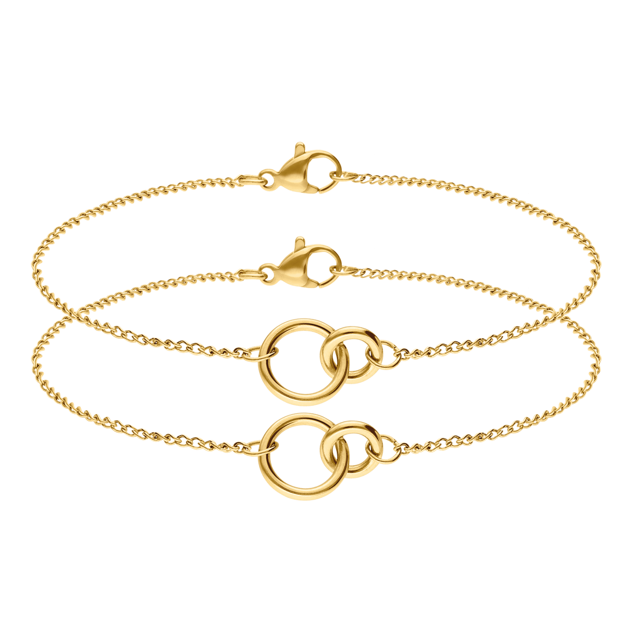 Stalen goldplated armbanden set voor dames