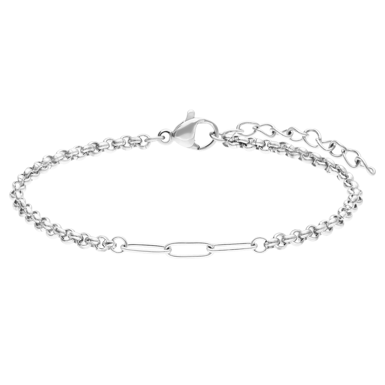 Armbänder aus Edelstahl, Mutter/Tochter, Herz, „Closed-Forever”-Glied