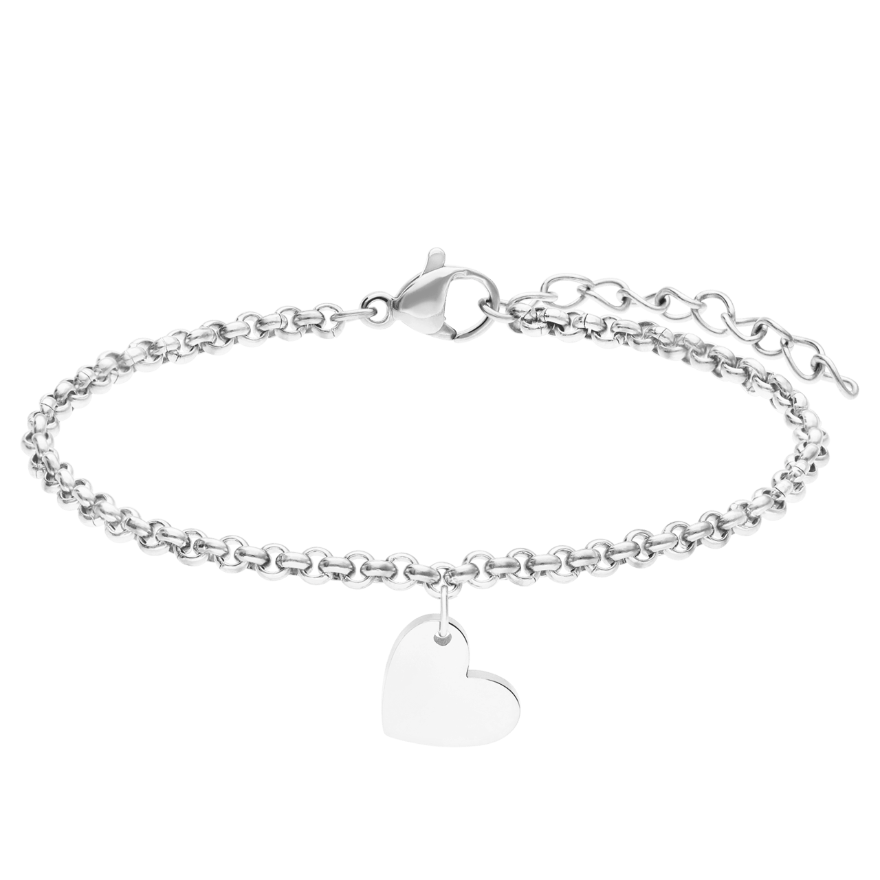Armbänder aus Edelstahl, Mutter/Tochter, Herz, „Closed-Forever”-Glied