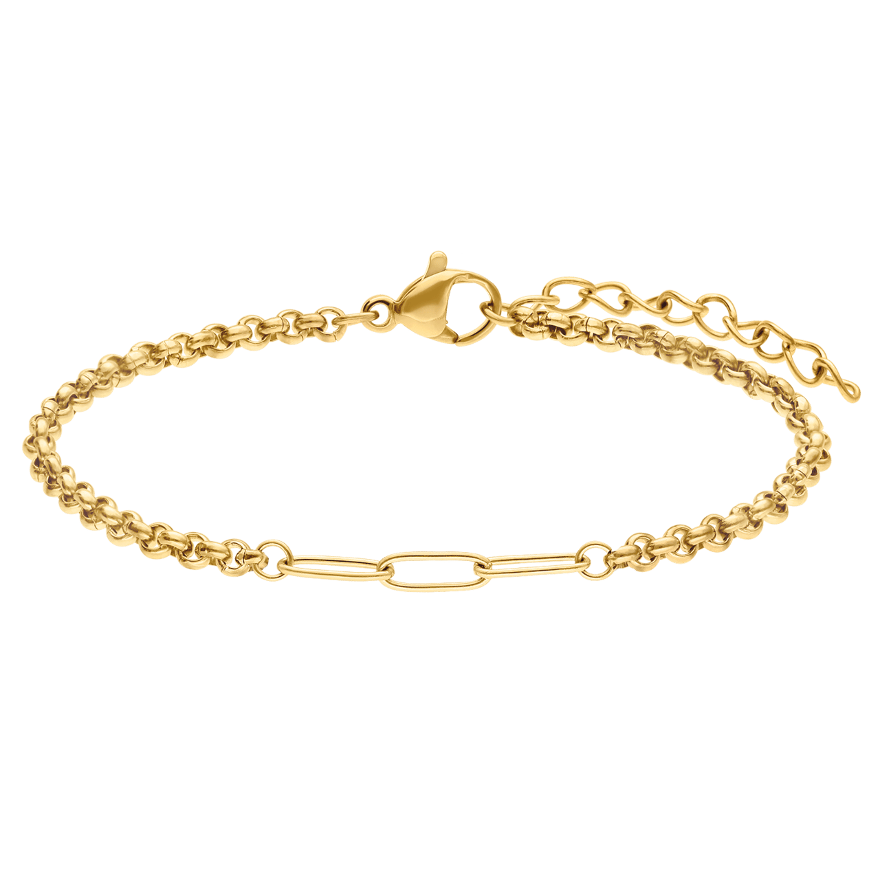 Armbänder aus Edelstahl, vergoldet, Mutter/Tochter, Herz, „Closed-Forever”-Glied