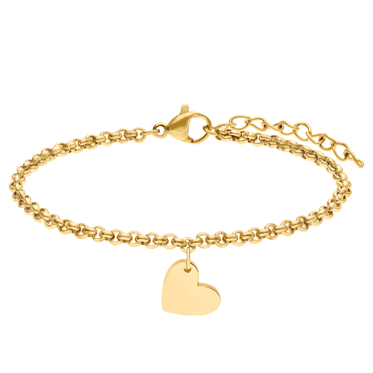 Stainless steel goldplated armbanden set met hanger hart voor dames