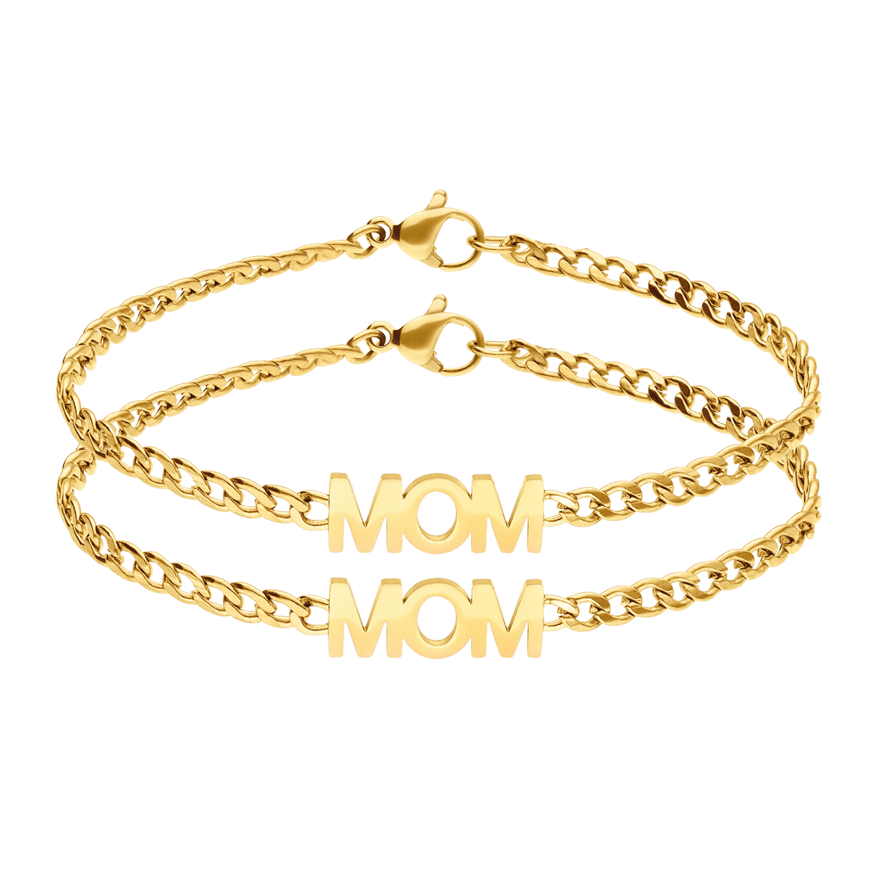 Stalen goldplated armbanden mom