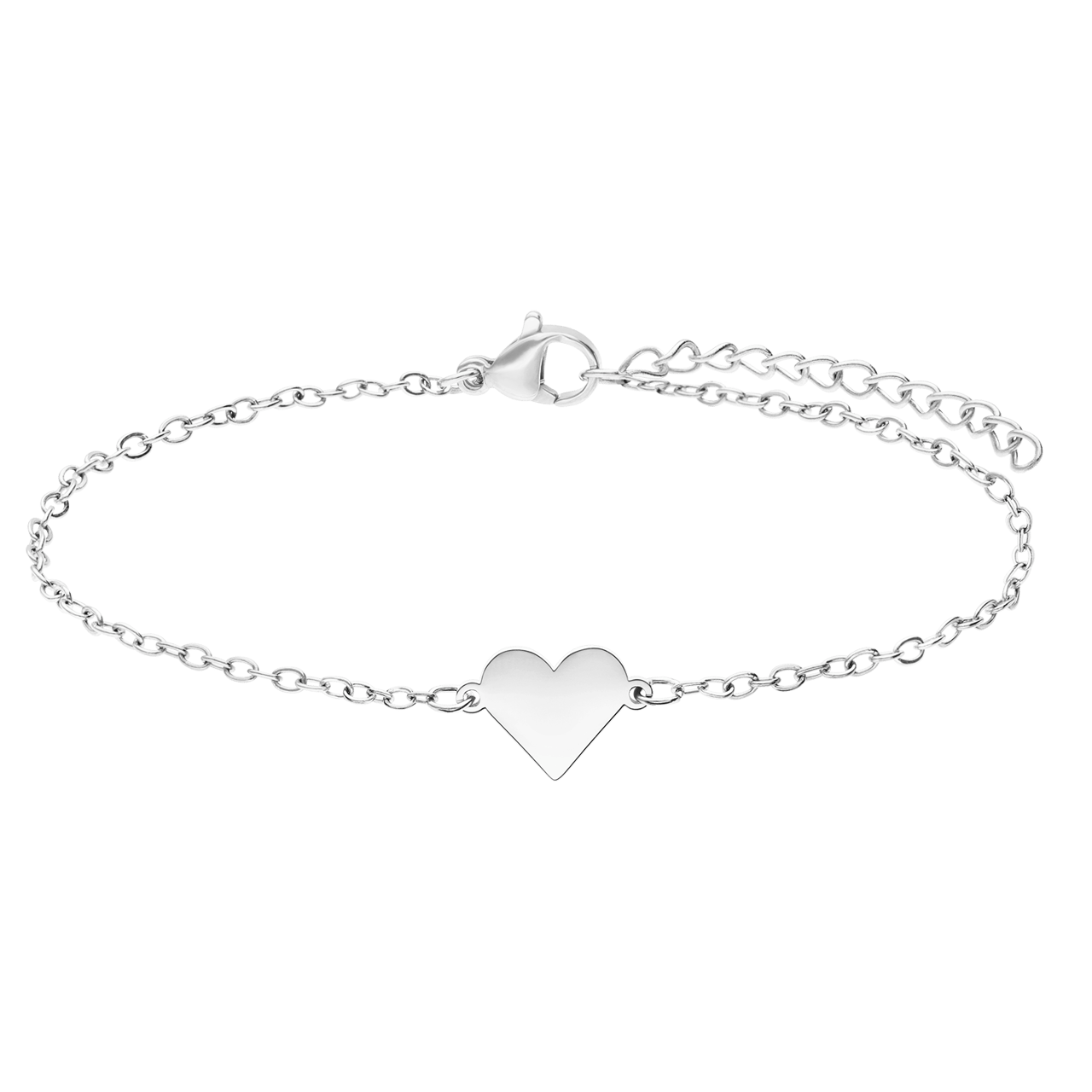 Armbänder aus Edelstahl, Mutter/Tochter, Herz, Kordel, Schwarz