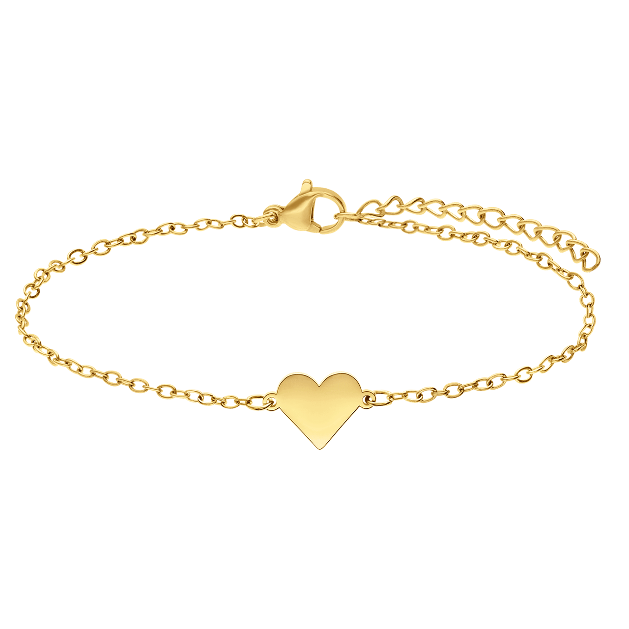 Stalen goldplated armbanden set hart voor dames