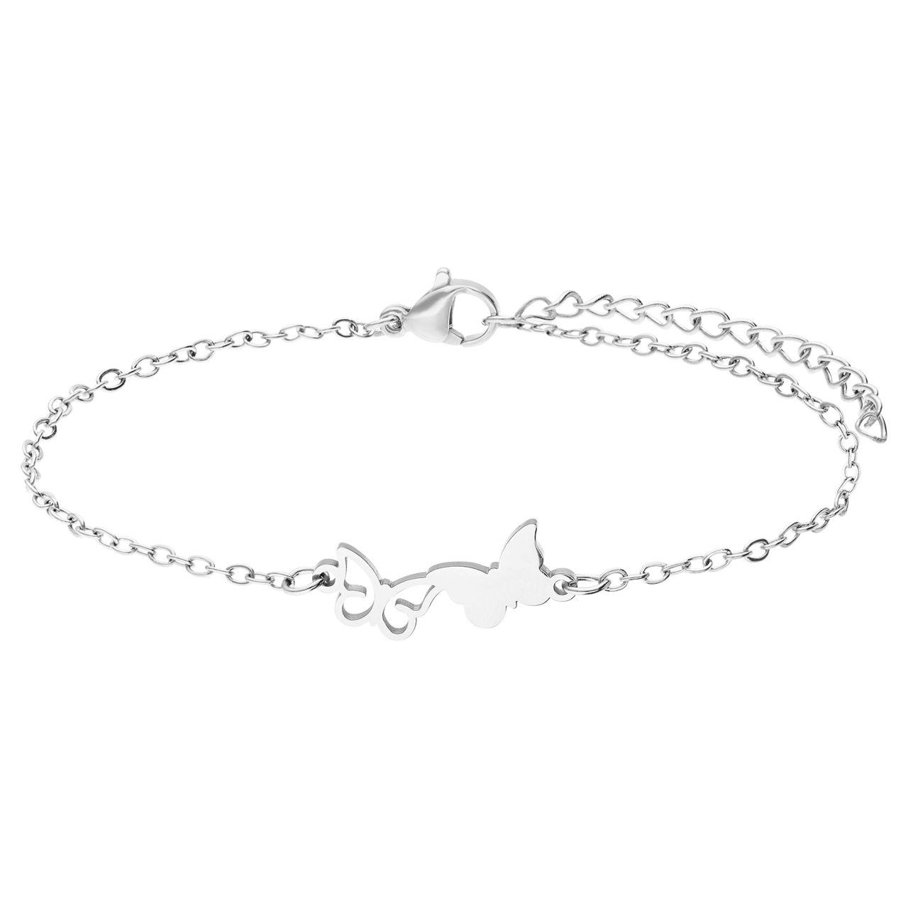 Stainless steel armbanden Moeder/Dochter vlinder