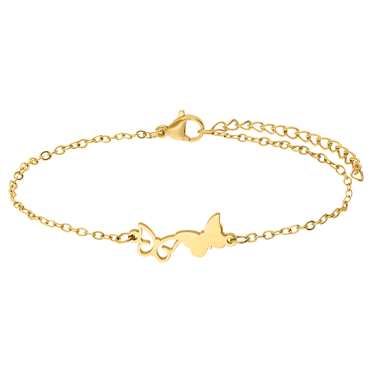 Stainless steel goldplated armbanden set met hanger voor dames