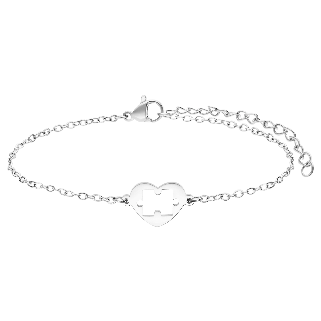 Armbänder aus Edelstahl, Mutter/Tochter, durchbrochenes Herz