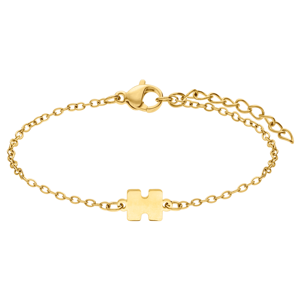 Stalen goldplated armbanden set met hanger voor dames