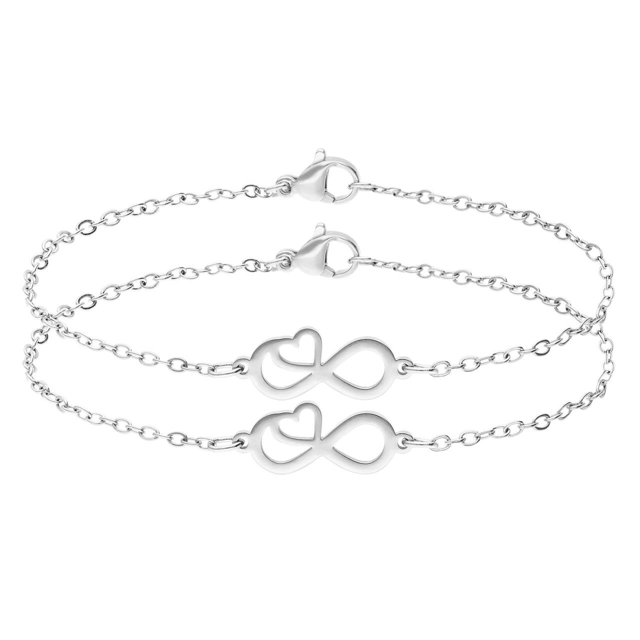Armbänder aus Edelstahl, Mutter/Tochter, Infinity/Herz
