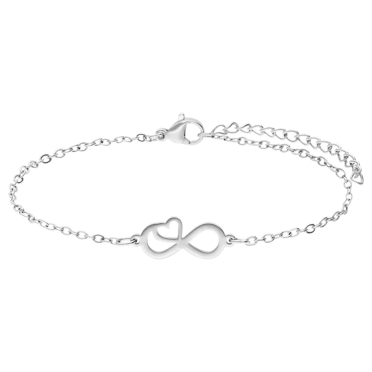 Stainless steel armbanden Moeder/Dochter infinity/hart