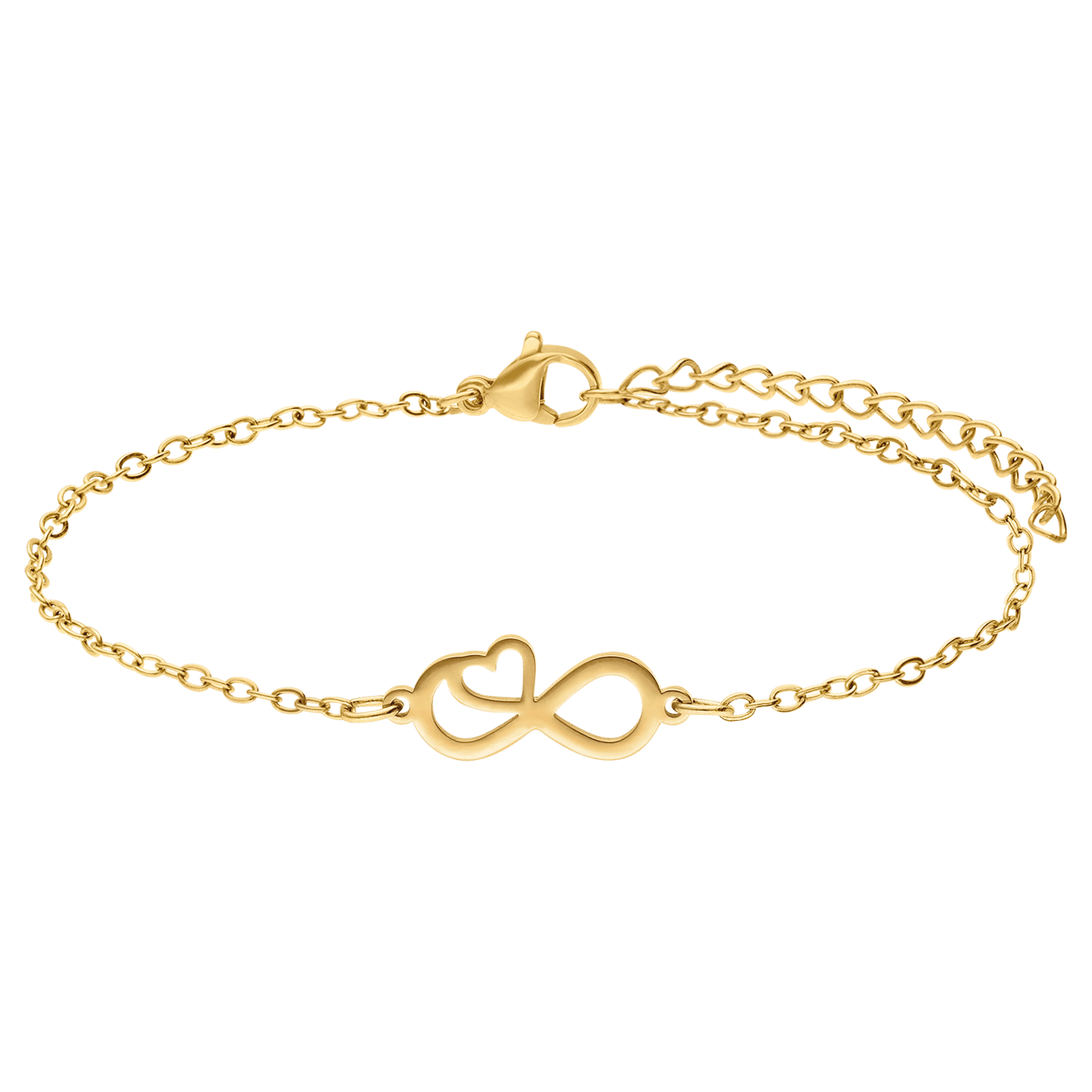 Stainless steel goldplated armbanden set hart voor dames