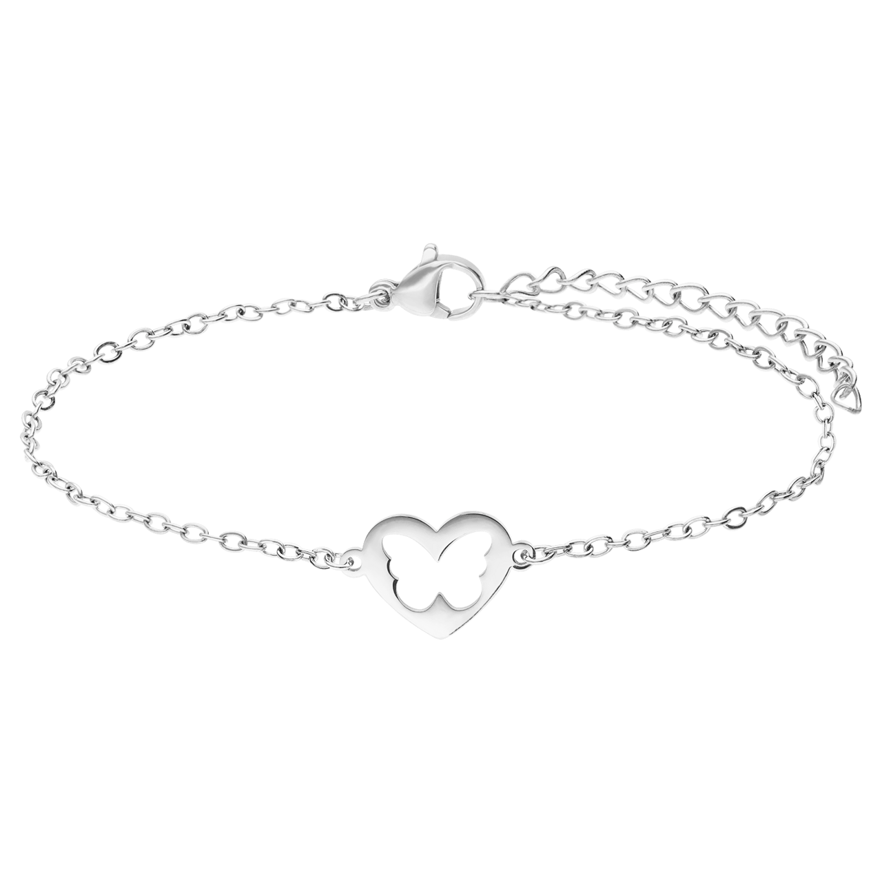 Stainless steel armbanden Moeder/Dochter vlinder