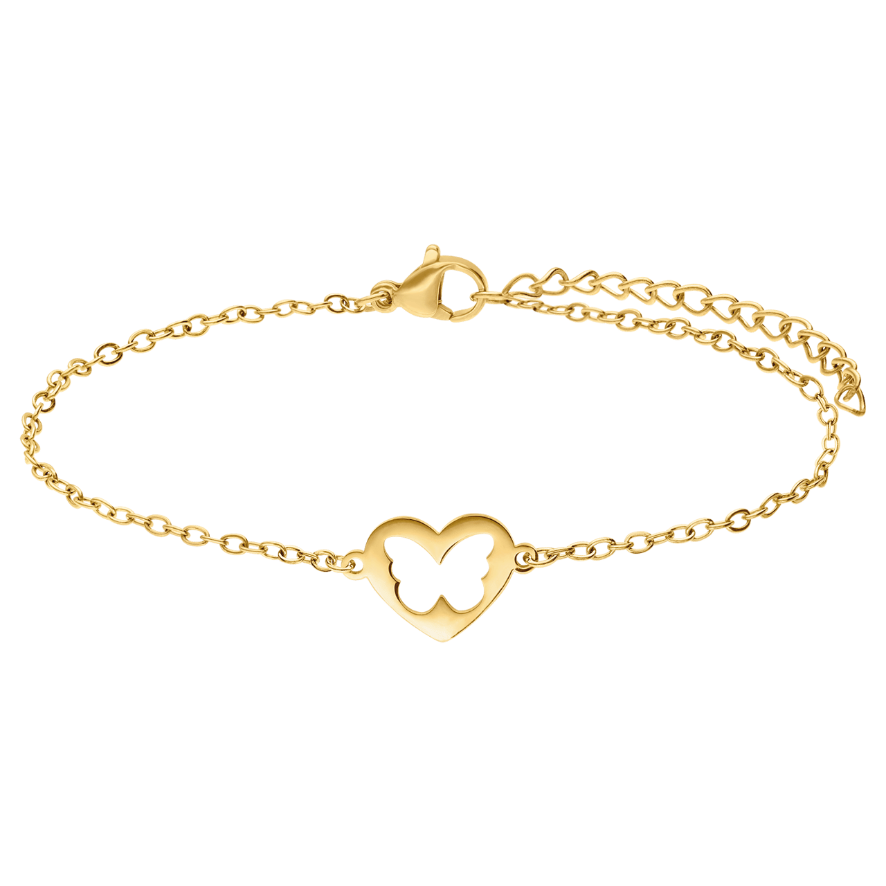 Stainless steel goldplated armbanden Moeder/Dochter open hart