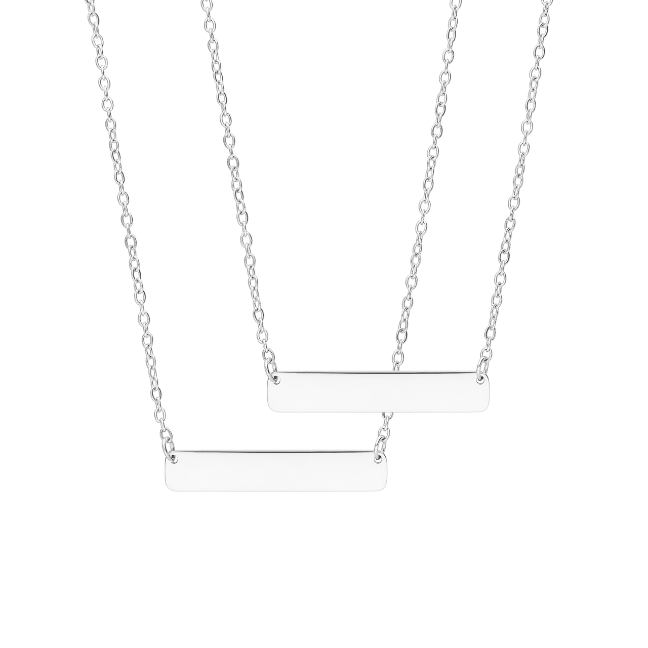 Halskette aus Edelstahl, Mutter/Tochter, Stange/Stange