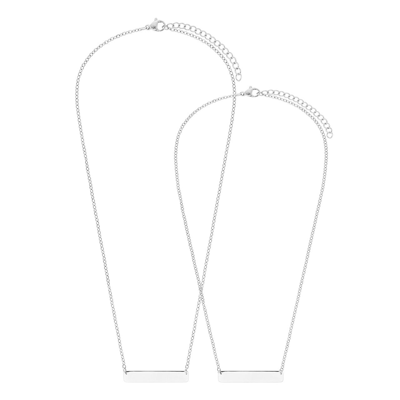 Halskette aus Edelstahl, Mutter/Tochter, Stange/Stange