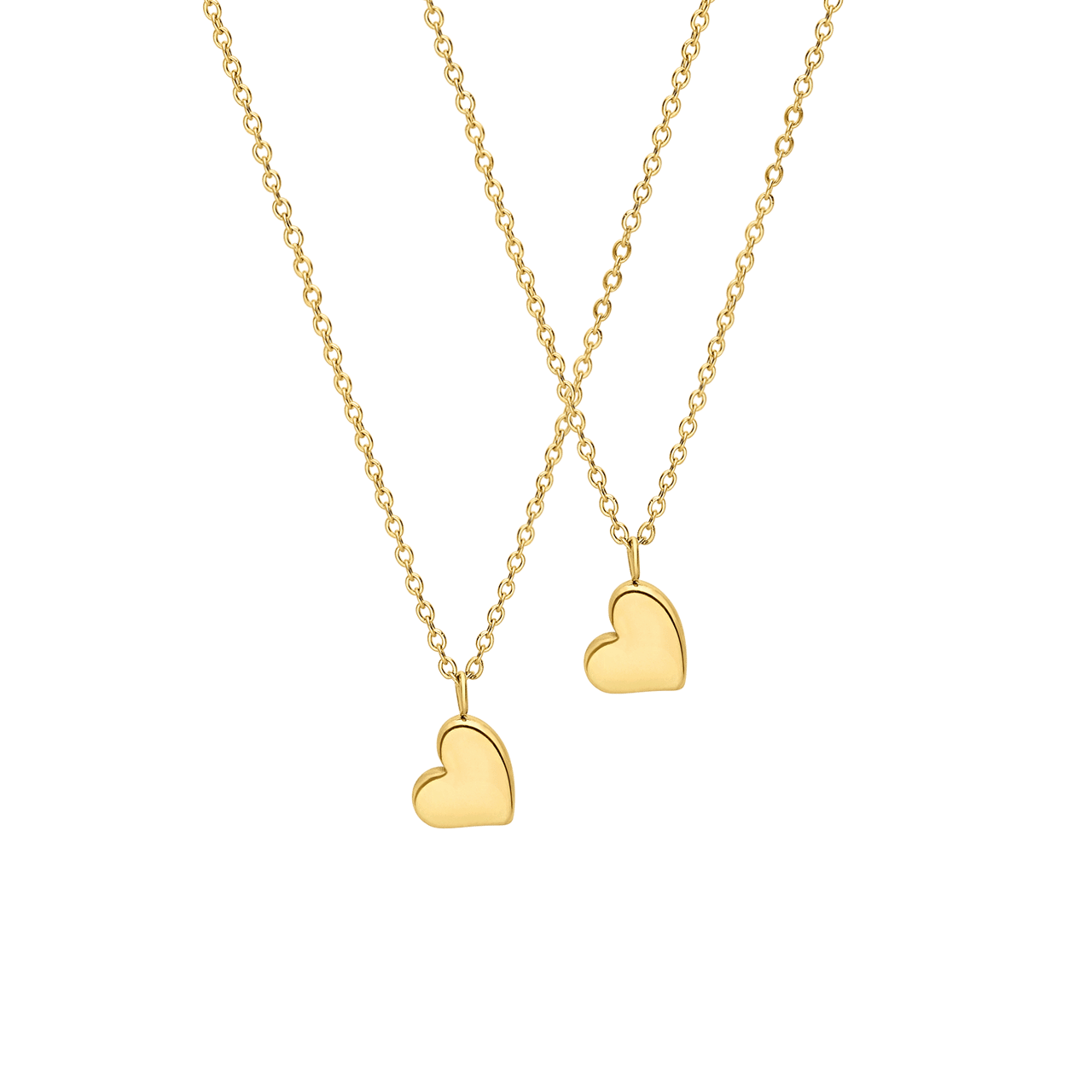 Stainless steel goldplated ketting Moeder/Dochter hart/hart