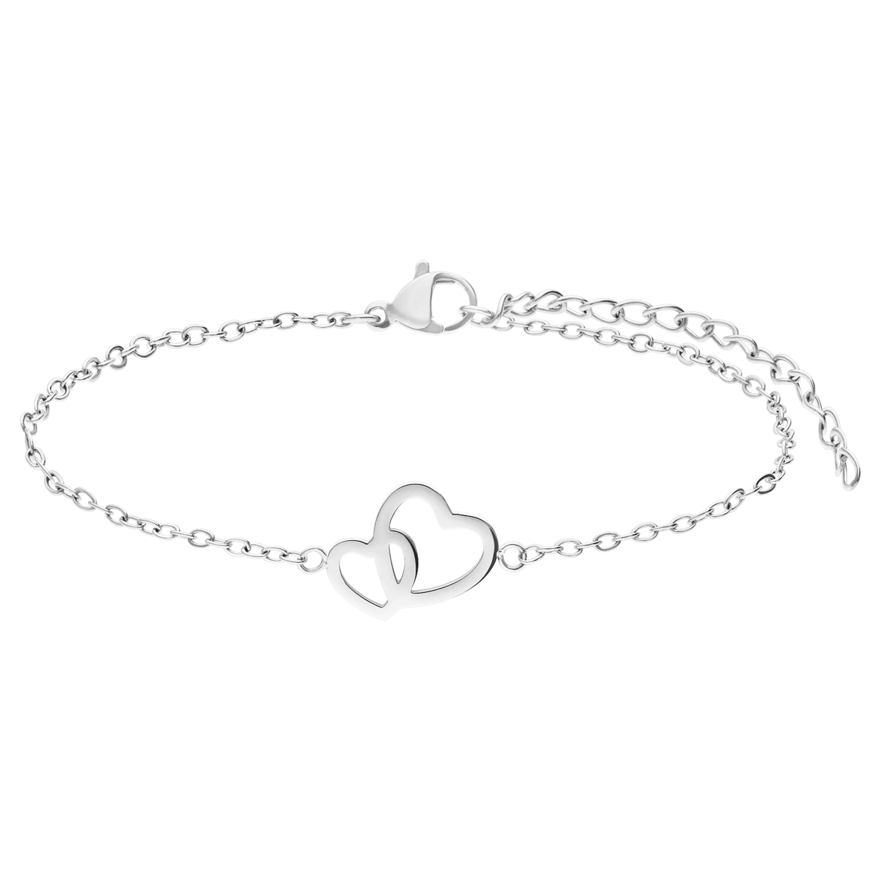Stainless steel armbanden Moeder/Dochter hart/hart
